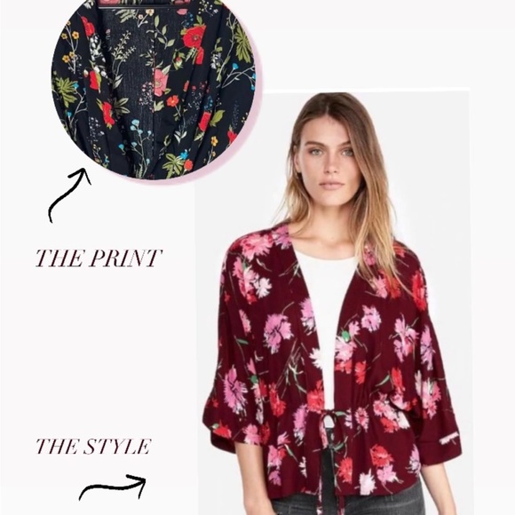 Express Floral Wrap Top - Picture 1 of 4